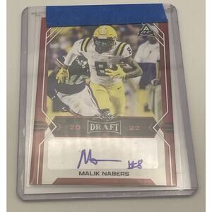 2022 Leaf Draft Rookie Malik Nabers Gold Auto #BA-MN1 New York Giants LSU